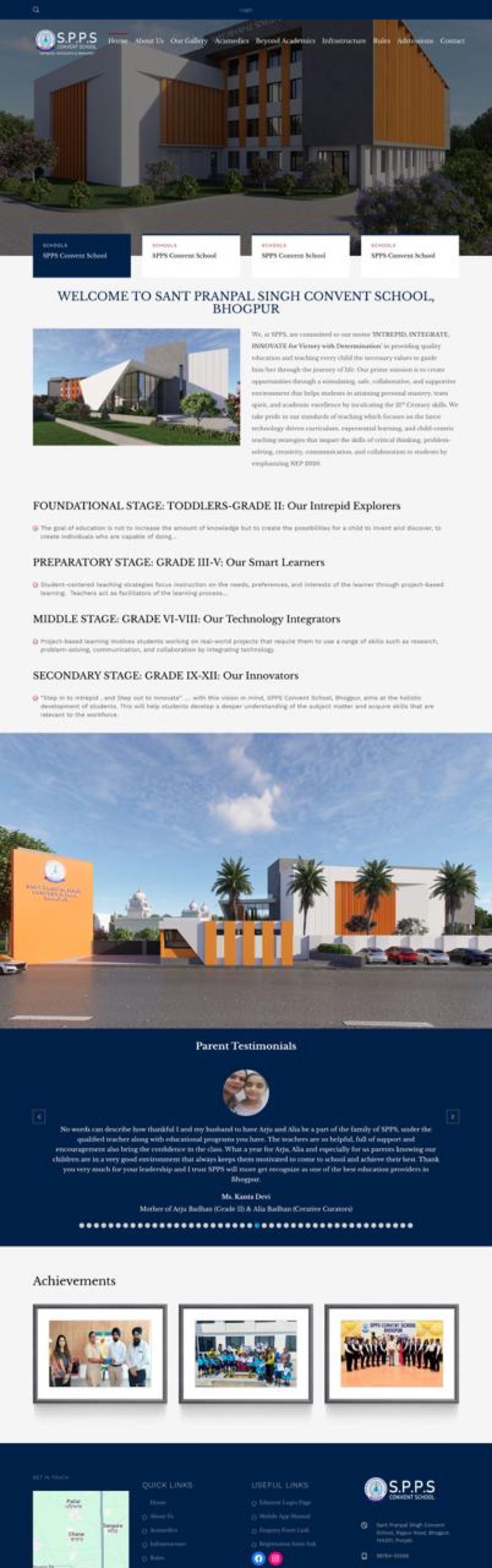 SPPS Convent School website design