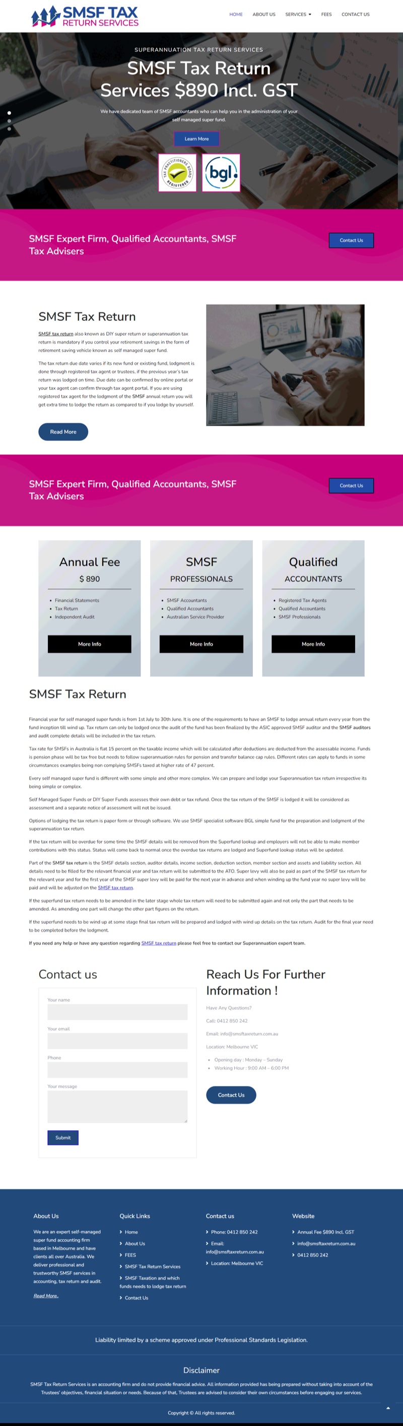SMSF Tax Return Services